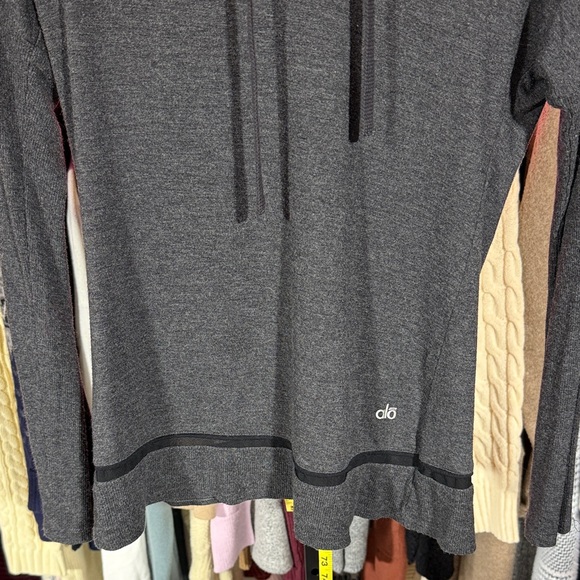ALO Yoga Vintage Charcoal Hoodie S - Picture 4 of 10